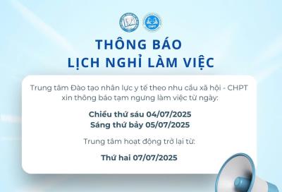 THÔNG BÁO LỊCH NGHỈ LÀM VIỆC