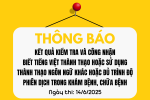 Kết quả kiểm tra và công nhận biết tiếng Việt thành thạo hoặc sử dụng thành thạo ngôn ngữ khác hoặc đủ trình độ phiên dịch trong khám bệnh, chữa bệnh (ngày thi: 14/6/2025)